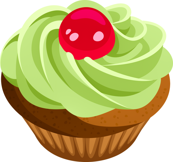 Cupcake with green cream