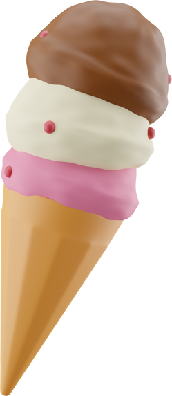 3D Ice Cream Cone Illustration