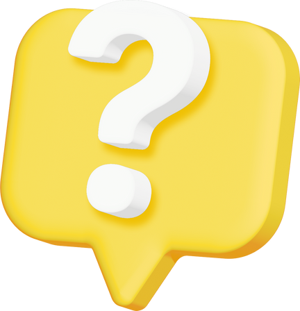 Yellow question mark 3D icon sign.